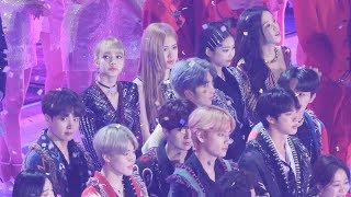 181225 블랙핑크BLACKPINK방탄소년단BTS 전출연진 엔딩 Ending 송민호카메라 찍어보는 제니 4K 직캠 2018 가요대전 by Mera [upl. by Hilliary]