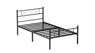 VECELO Metal Platform Bed Frame Mattress Foundation with Headboard amp Footboard [upl. by Neda]