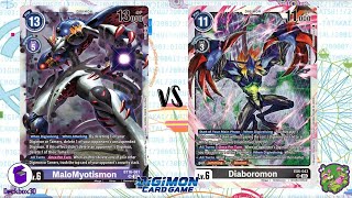 DIGIMON TCG Local match MaloMyotismon Purple vs Diaboromon Black  TEA AND COFFEE [upl. by Adnak508]