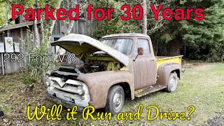 Will it Run Has not run for 30 Years 1955 Ford F100 Vice Grip Garage [upl. by Jariah]