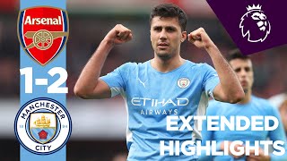 EXTENDED HIGHLIGHTS  Arsenal 12 Man City  Late Rodri goal wins lively Arsenal clash [upl. by Ahsai]