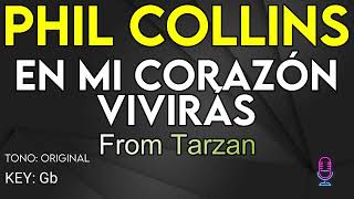 Phil Collins  En Mi Corazón Vivirás Tarzan Spanish Version  Karaoke Instrumental [upl. by Cilegna]