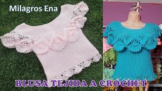 Blusa Tejida a Crochet para Verano parte 2 de 2 paso a paso en video tutorial [upl. by Resor978]