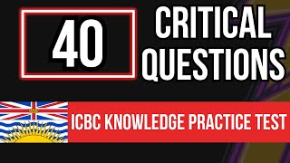 ICBC Knowledge Practice Test 40 Critical Questions [upl. by Dieterich496]