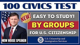 NEW Updated 100 Civics Questions and Answers By Groups US Citizenship Interview Study Guide [upl. by Wordoow]