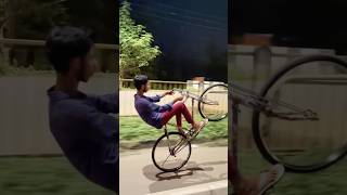 Wheelie ki kore korbo how to do rolling stoppie on cycle without disc brake shorts short [upl. by Eirrotal]