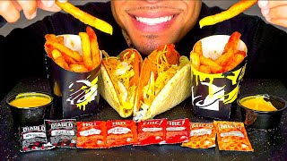 asmr taco bell mukbang  eating nacho fries doritos locos tacos challenge  no talking big bites [upl. by Wendell]