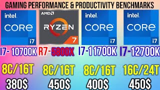 I712700KF VS R75800X VS I711700K VS I710700K BEST GAMING CPU IN 2021 [upl. by Harman183]