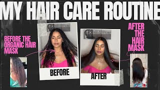 Organic hair maskkeratin homemadehair care routine  perfect hair day [upl. by Dihsar]