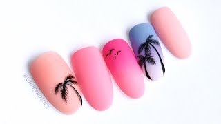 PALM TREES nail art 🌴💅 Palmy na paznokciach 🌴💅 [upl. by Nawaj]