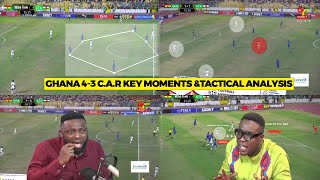 GHANA 43 CENTRAL AFRICA REPUBLICKEY MONENTSHIGHLIGHTS AND TACTICAL ANALYSISblackstars fifa [upl. by Caine]