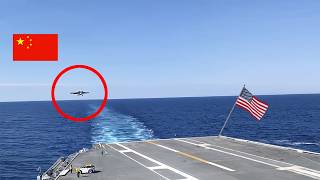 A Chinese Fighter Jet TRIES to Land on a US Aircraft Carrier Then THIS Happened [upl. by Somerville]