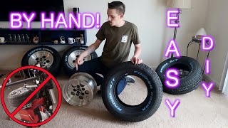 MOUNTING A TIRE BY HAND TECHNIQUE [upl. by Ordisy18]