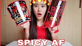 GHOST PEPPER DAEBAK NOODLES VS GHOST PEPPER KFC TWISTER  Alysha lim [upl. by Releehw10]