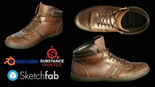 Texturing Leather shoes in Substance Painter 2 [upl. by Ilarrold]