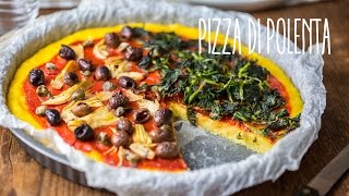 Pizza di polenta vegana ai friarielli e ai carciofini olive e capperi [upl. by Dumas]