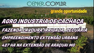 Cener Imóveis 2489 Industria de Cachaça em Fazenda de 427 ha por 10 milhões ótimas condições pgto [upl. by Eerehc]