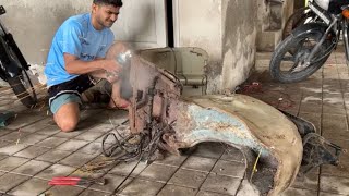 Self Restoration Bajaj Scooter Super Without Any Experience  Rahul Sola Vlogs Restoration Project [upl. by Eusassilem]