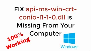 FIX apimswincrtconiol110dll is Missing From Your Computer UPDATED 100 WORKING [upl. by Season]