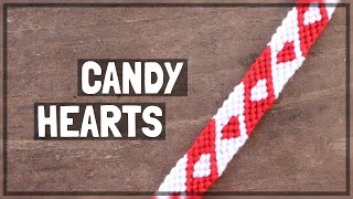 Candy Hearts Friendship Bracelet Tutorial CC [upl. by Savdeep]