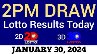 Lotto Result Today 2pm Draw January 30 2024 Swertres Ez2 PCSO Live Result [upl. by Aram]