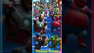 Team Avengers Part 9 Ironman 🆚 Spiderman 🆚 Captain America 🆚 Hulk Monster coffindance tileshop [upl. by Ametaf261]