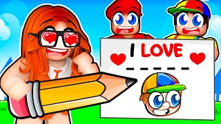 Roblox DRAW IN THE BLANK With Crazy Fan Girl [upl. by Drofdarb]