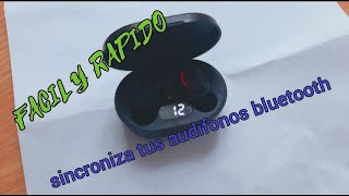 Como sincronizar audífonos bluetooth FACIL Y RAPIDOemparejar tus audífonos bluetooth [upl. by Arrec202]