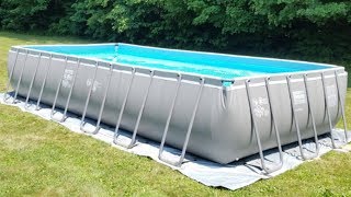 Intex 24ft X 12ft X 52in Ultra Frame Rectangular Pool Review [upl. by Ger]