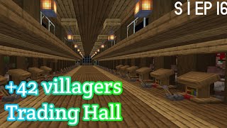 42 villager Trading Hall  Minecraft bedrock  Survival series  D2VGamer [upl. by Kaasi534]