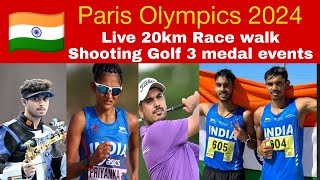 🔴 Paris Olympics 2024  Live commentary 20km race walk Golf  Shooting 50m Rifle 3 Positions [upl. by Joon642]