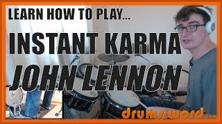 ★ Instant Karma John Lennon ★ Drum Lesson PREVIEW  How To Play Song Alan White [upl. by Sheley9]