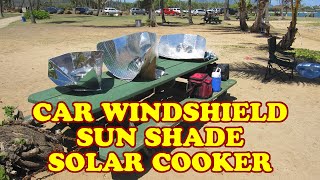 Making a great Solar Cooker from a Car Windshield Sun Shade that actually works [upl. by Eehtomit]