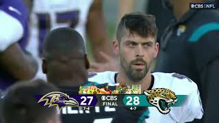 Justin Tucker MISSES 67 yard gamewinning field goal [upl. by Yelsha]