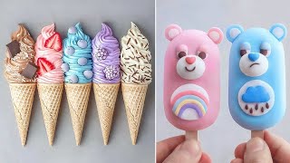 How to Make Ice Cream For Summer  So Yummy Fruit Cake Tutorials  So Tasty Cake [upl. by Novaj]