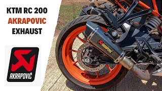 KTM RC 200 Akrapovic Exhaust  2020 [upl. by Cailean]