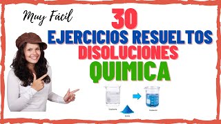 Quimica 30 ejercicios de disoluciones resueltos  soluto molaridad química disoluciones ejercicios [upl. by Hildegard101]