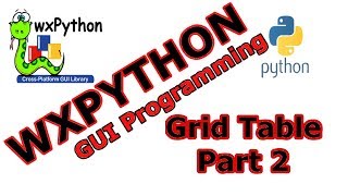 wxPython GUI  Creating Grid Table Part Two 26 [upl. by Karisa412]