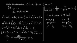 DE with homogeneous coefficients v2dxxxvdv0 [upl. by Edmee177]