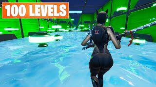 SUPER EASY 100 LEVEL DEFAULT DEATHRUN Fortnite Creative [upl. by Ttnerb]