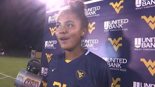 WATCH Ajanae Respass discusses twogoal performance against James Madison [upl. by Brigida]