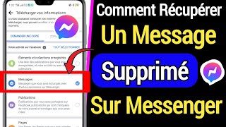 Comment récupérer un message supprimé sur Messenger 2022  Récupérer un message Facebook supprimé [upl. by Ardnaskela]