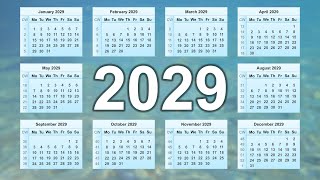 Calendar 2029 [upl. by Ehc666]