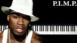 50 Cent  PIMP  Easy Piano Tutorial [upl. by Oicnaneb]