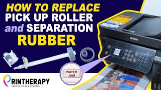 PAPER JAM ERROR FEEDING PROBLEM ON EPSON L5190 PICK UP ROLLER RUBBER AND SEPARATION PAD REPLACEMENT [upl. by Ylrak114]