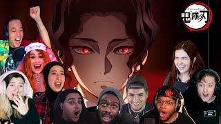 HYPE DEMON SLAYER SEASON 3 TRAILER BEST REACTION COMPILATION [upl. by Vanya]