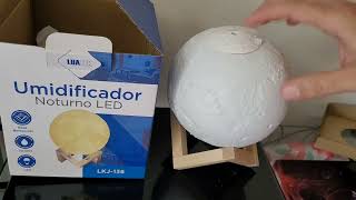 UMIDIFICADOR LUA CHEIA 3D  UNBOXING E DICAS DE USO [upl. by Onitnatsnoc701]