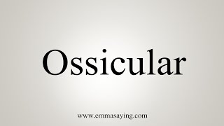 How To Say Ossicular [upl. by Ahsilet128]