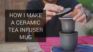 How i make a ceramic tea infuser mug with pottery wheel  handcraft  asmr [upl. by Acirt25]