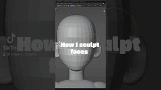 sculpting face in Blender  3dblender 3dsculpting 3dsculpt [upl. by Nath]